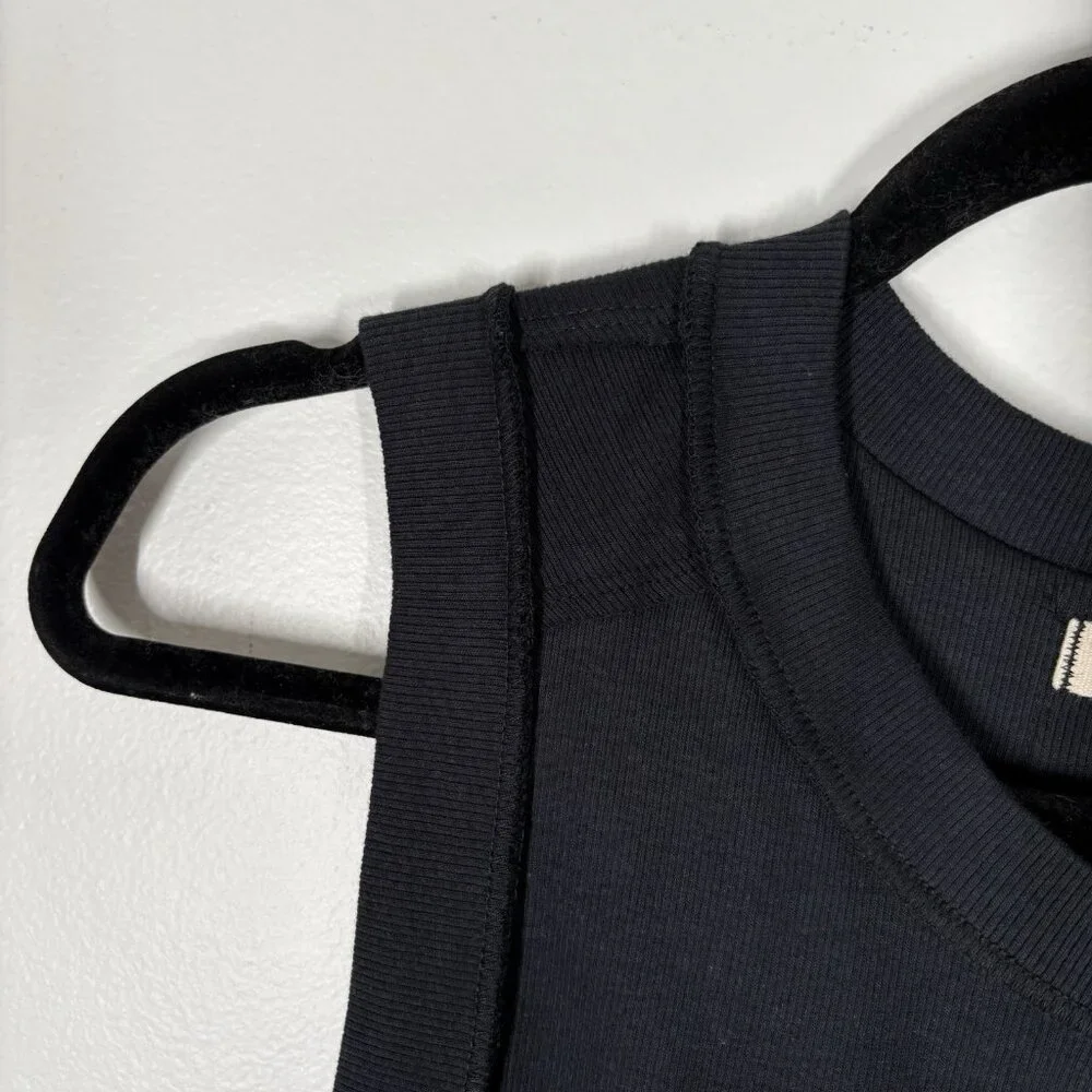 We The Free Women M Black Ribbed Casual Crew Neck Kate Tank Top NWOT - Picture 6 of 11